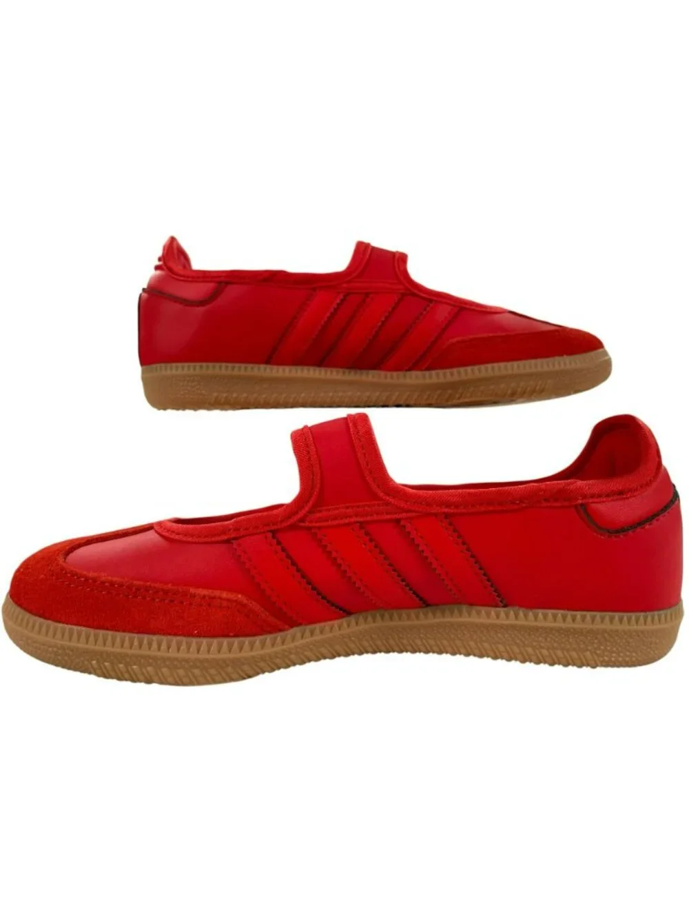 Adidas Samba Jane J Red Shoes Velcro Strap Casual Style KK1435 Kids Size 4 NEW